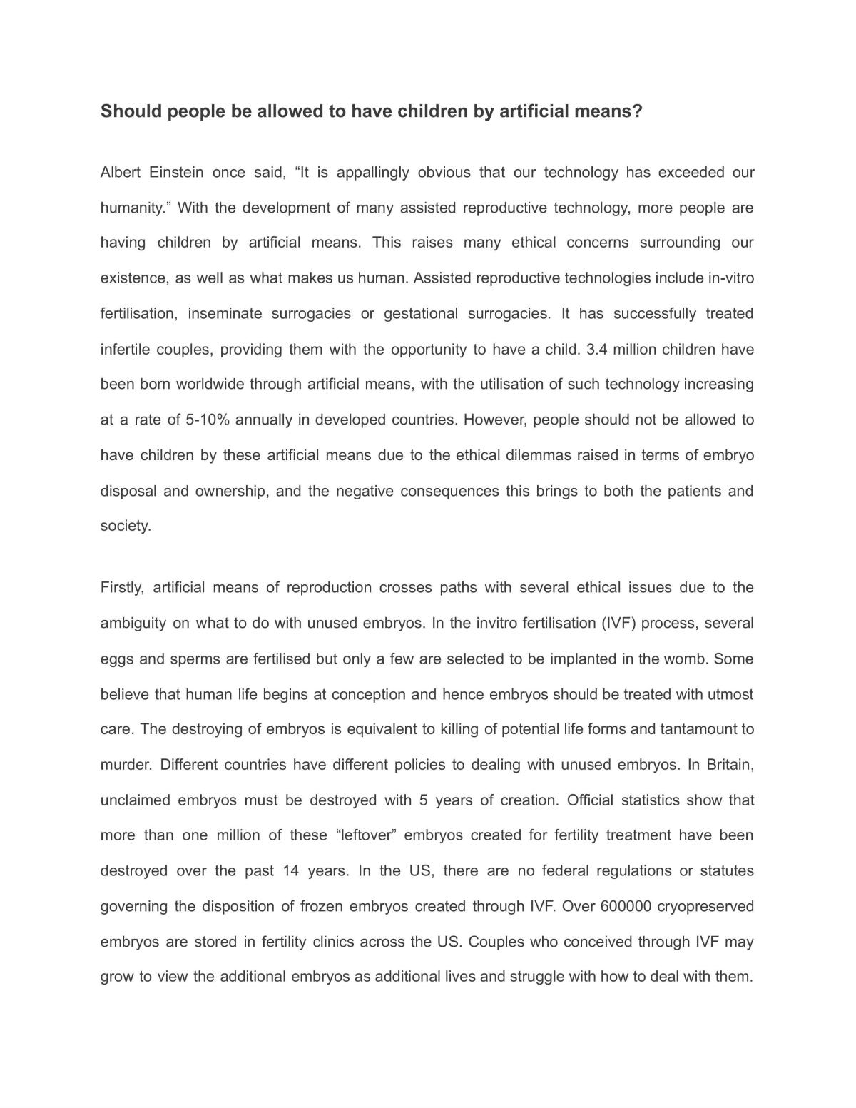 GP essay - Technology and Humanity - Page 1