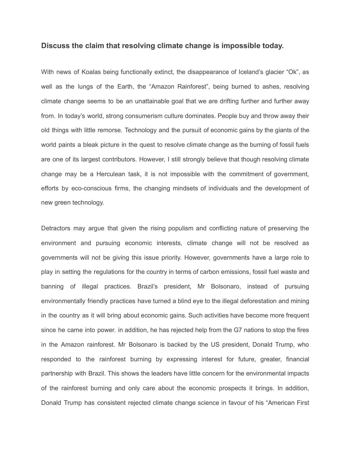 GP Essay - Environment - Page 1