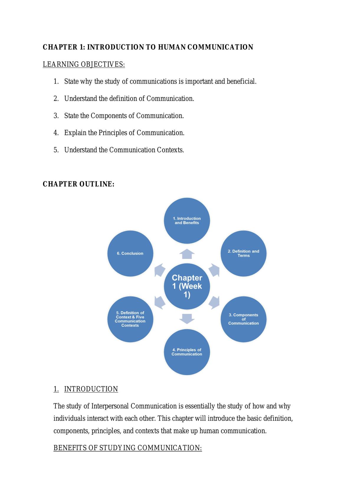 Notes Interpersonal Communication - Page 1