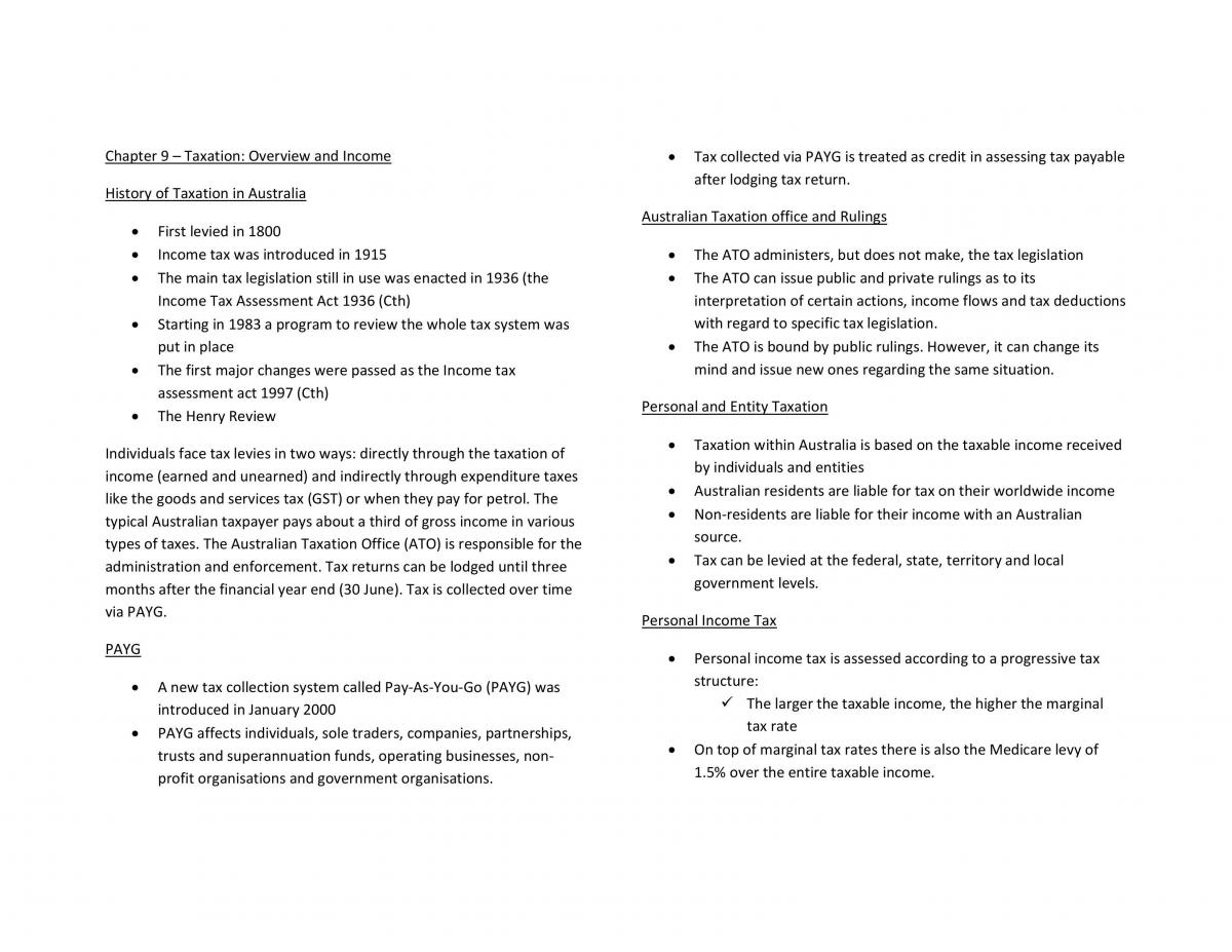 Chapter 9 Notes - Page 1