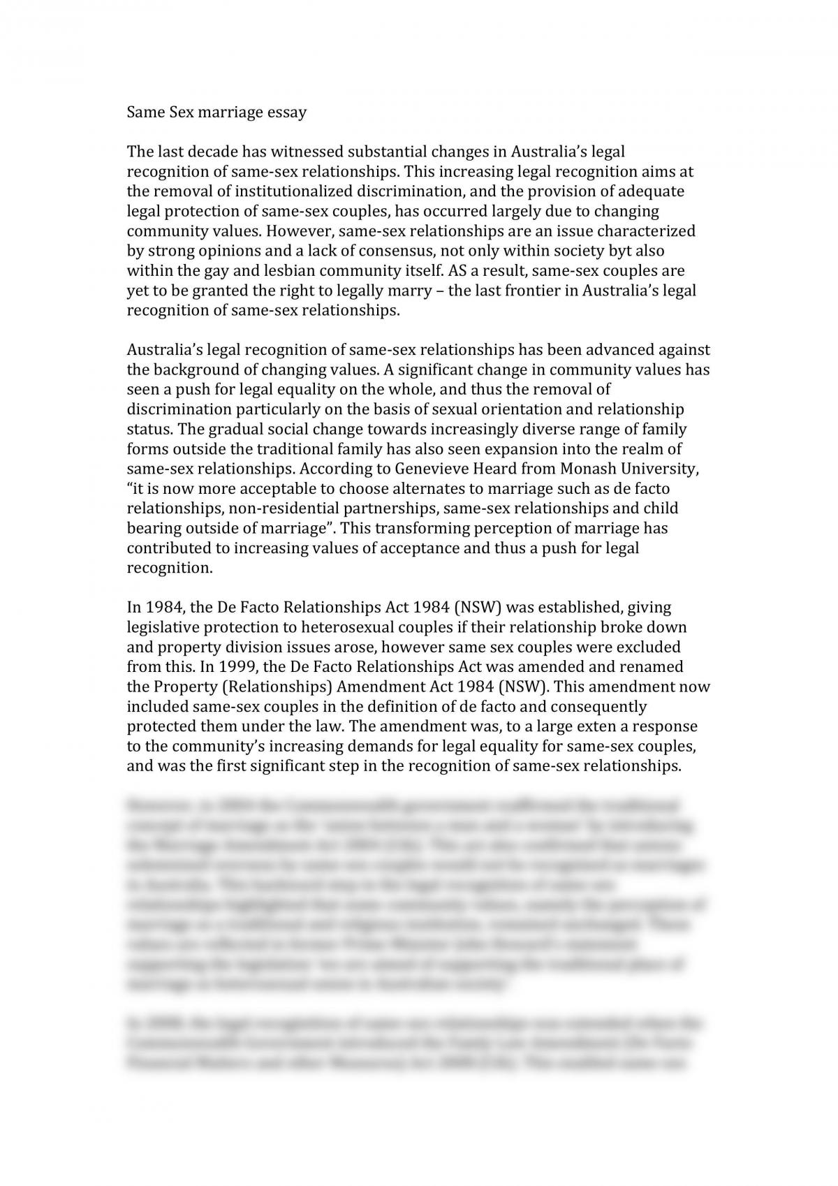 same sex marriage essay introduction body and conclusion