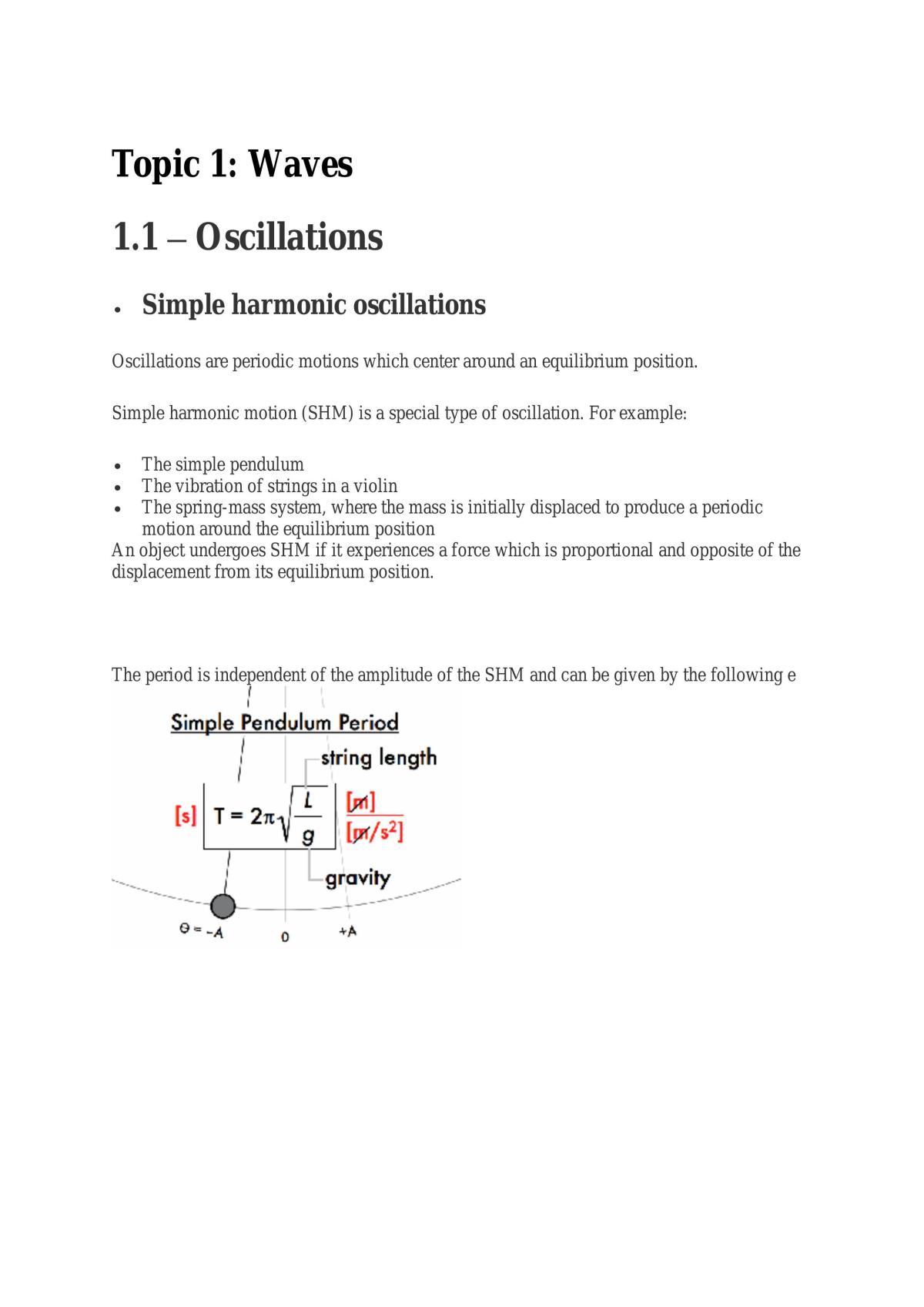 Notes for YSC1213 General Physics - Page 1