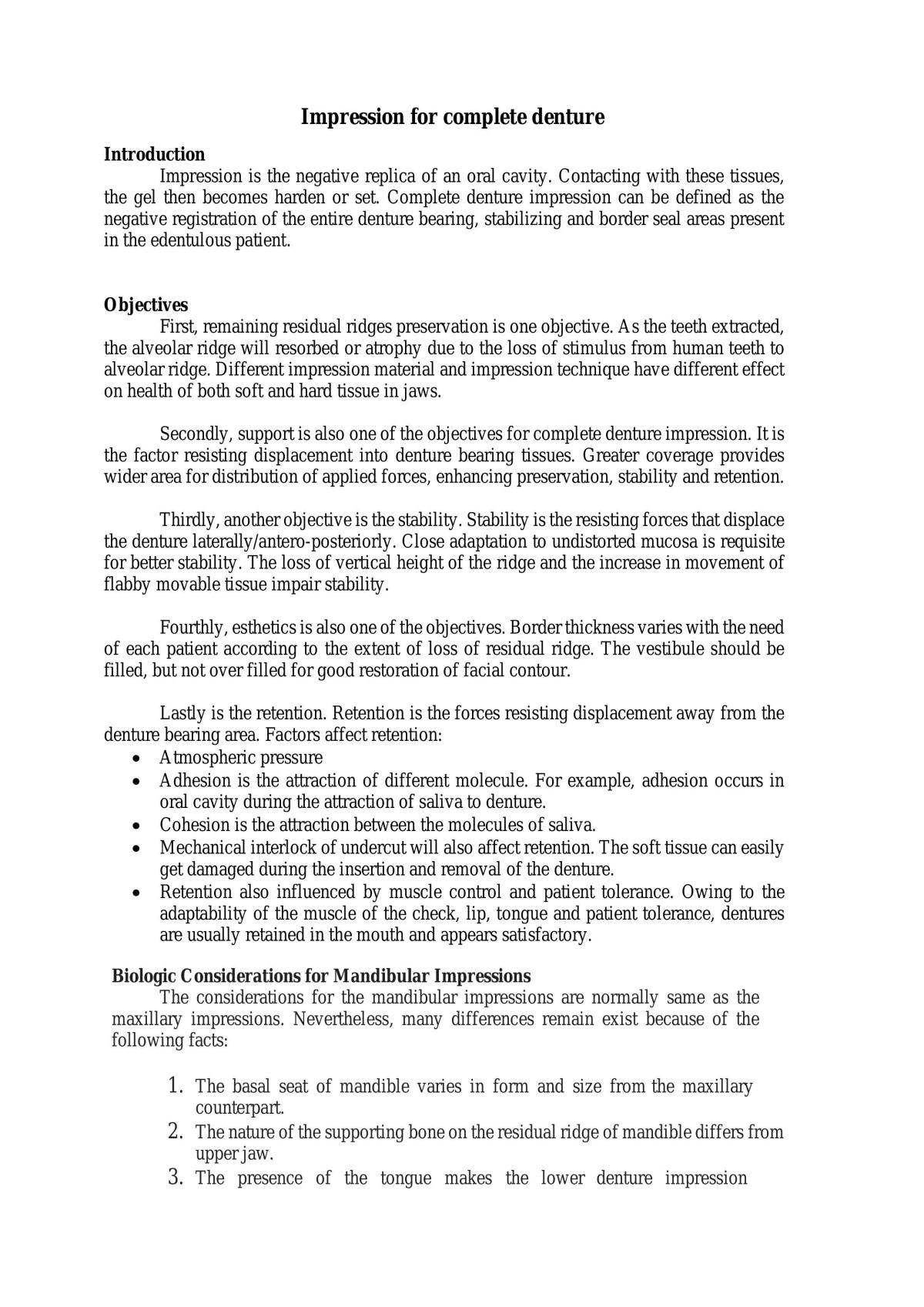 Impression for complete denture - Page 1
