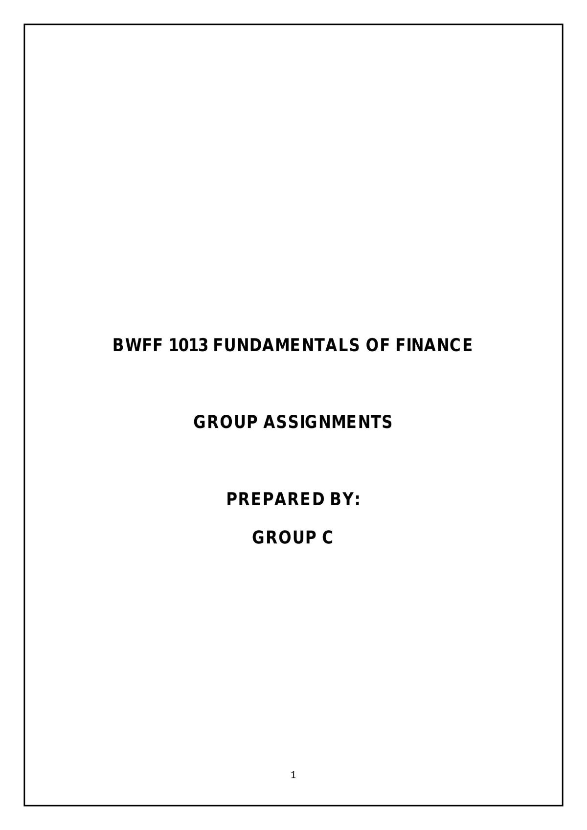 Group Assignments  - Page 1