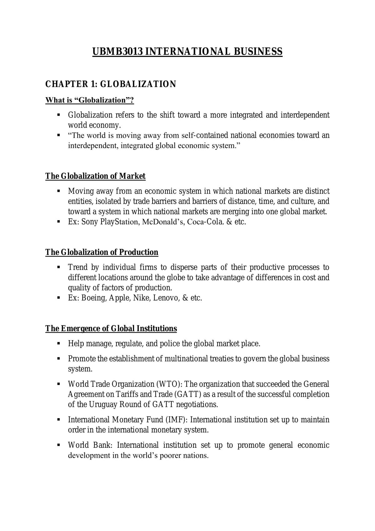 UBMB3013 IB Study Notes - Page 1