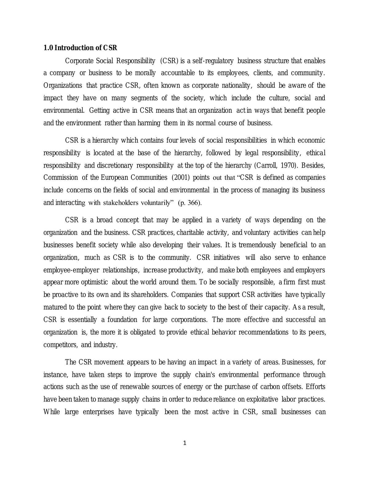 Service Based Learning Essay  - Page 1
