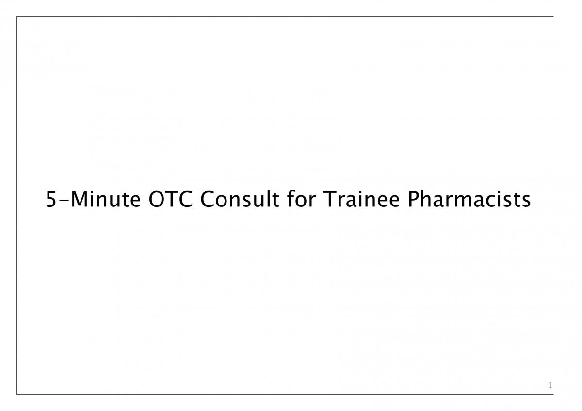 OTC Counselling Notes - Page 1