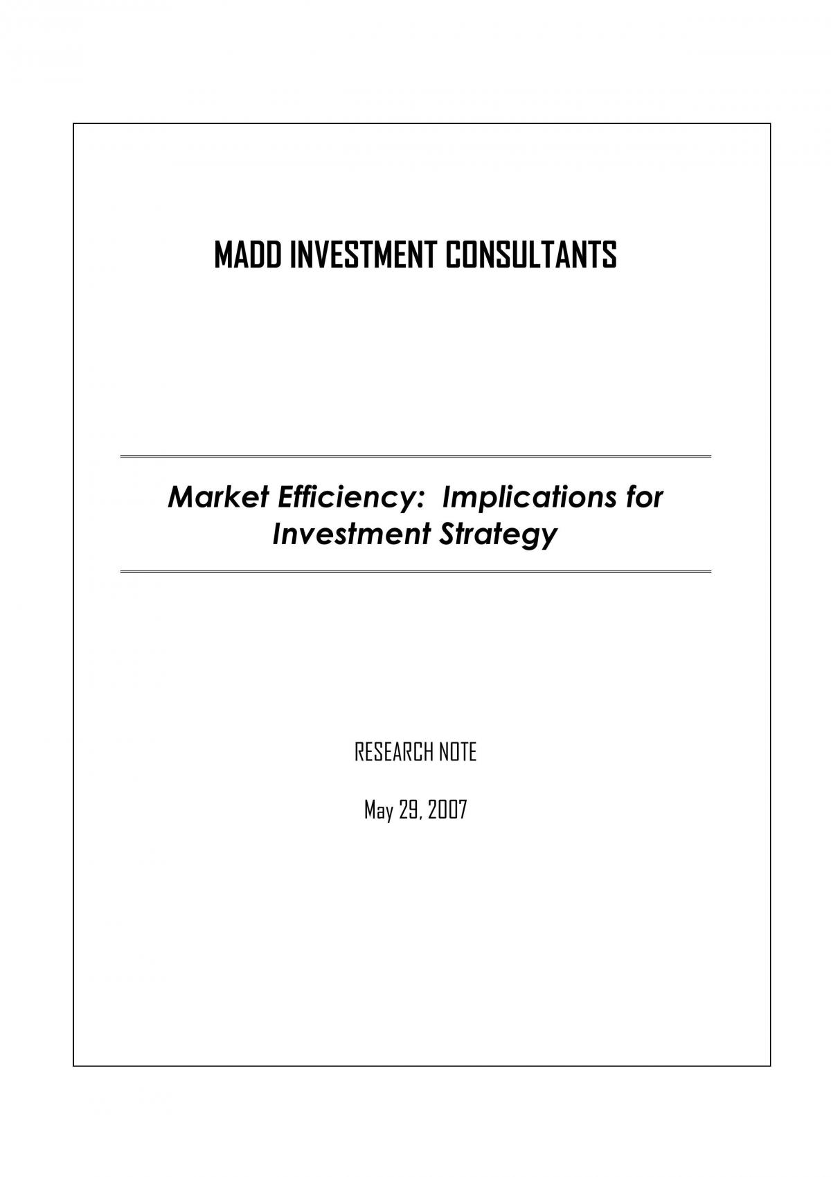 Market Efficiency Assignment (9.5/10) - Page 1