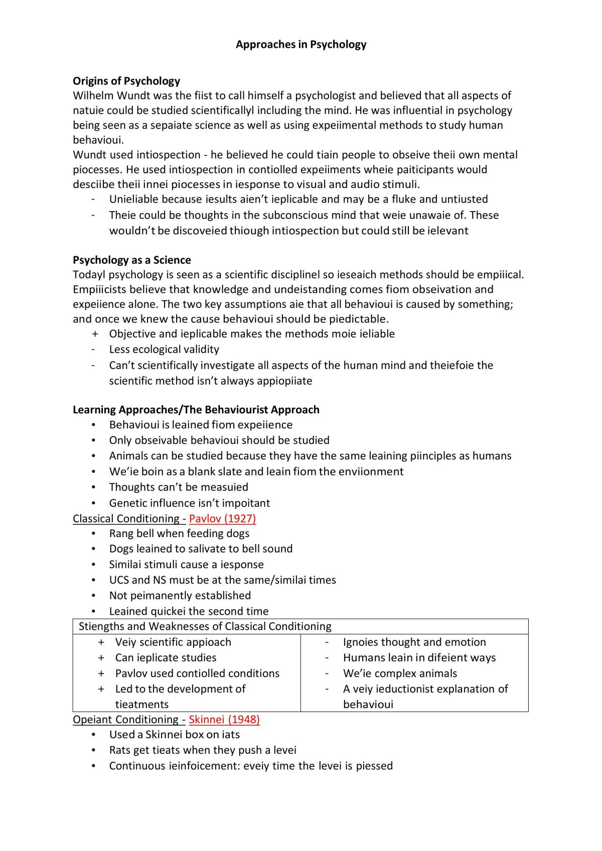 AS LEVEL Psychology notes- AQA - Page 1