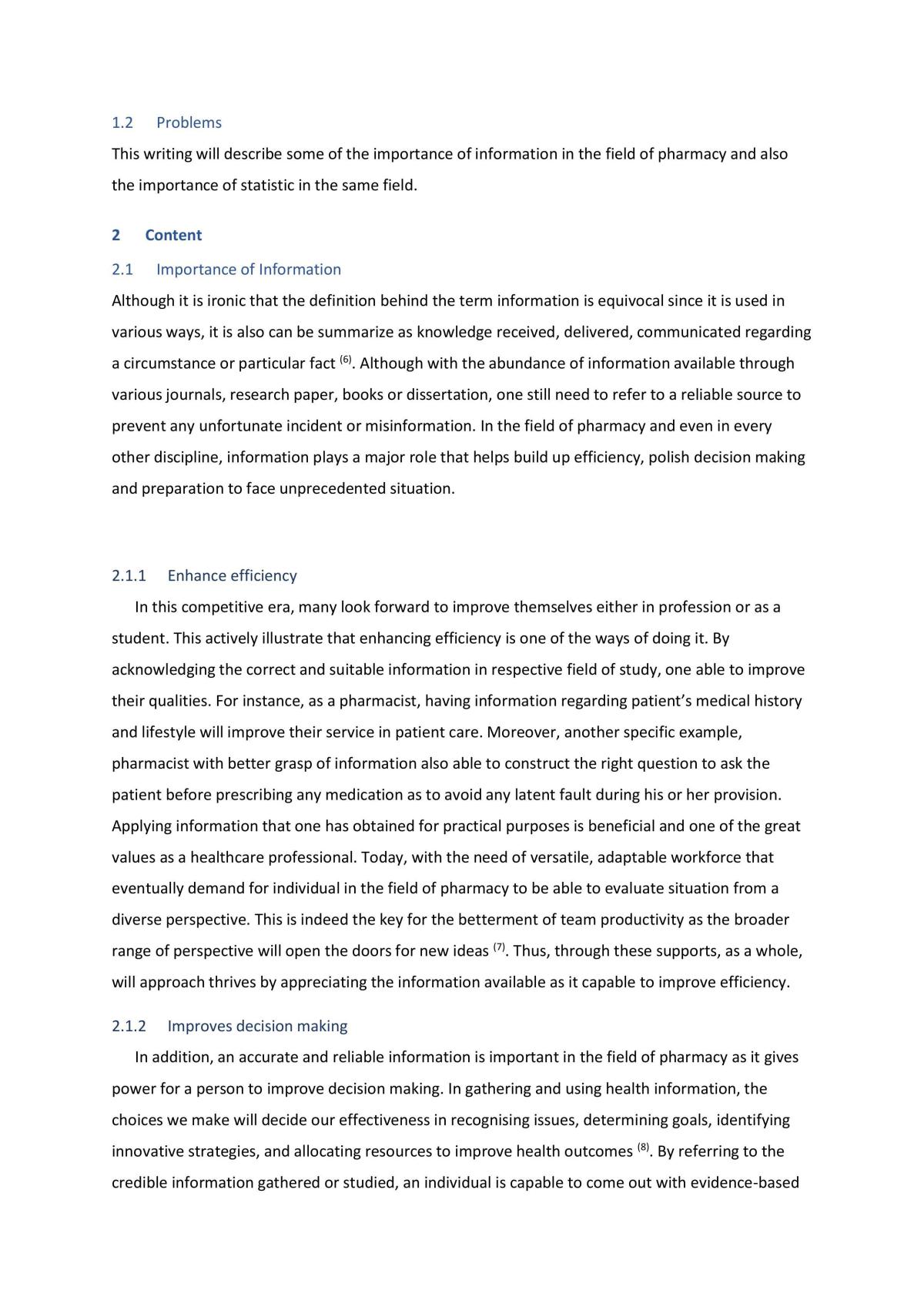Importance of Statistics and Information in the field of Pharmacy - Page 2