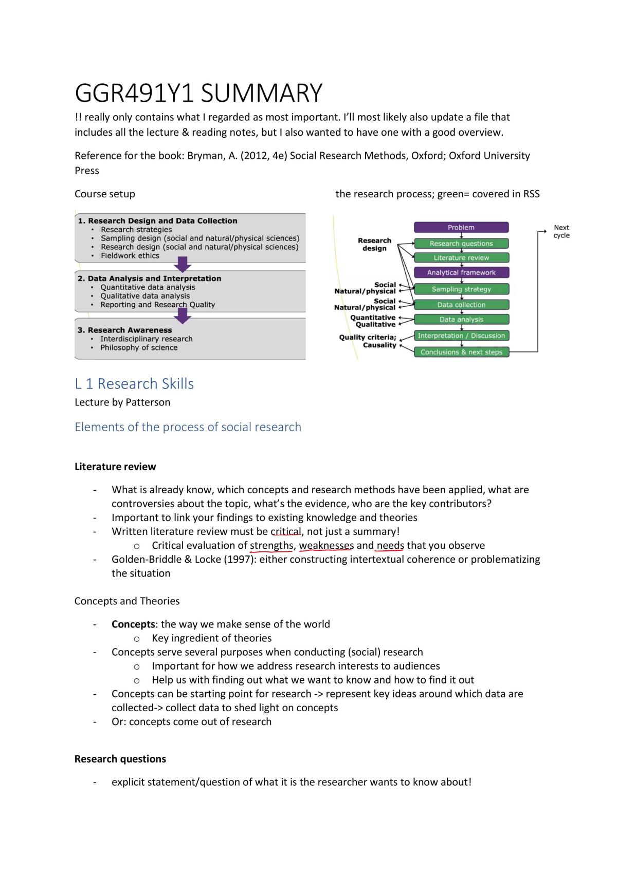 GGR491Y1 Summary - Page 1