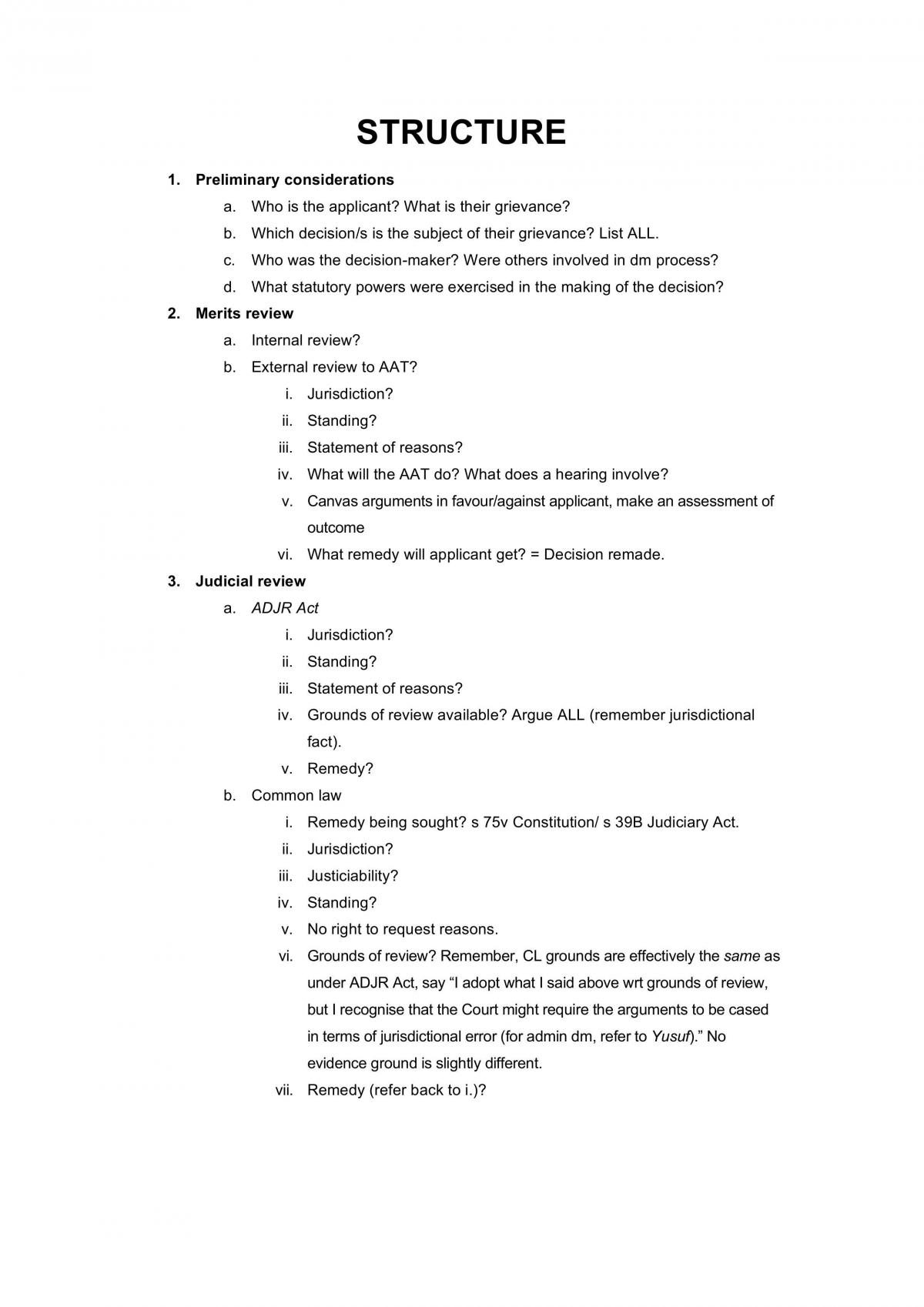 Administration Law Notes  - Page 1