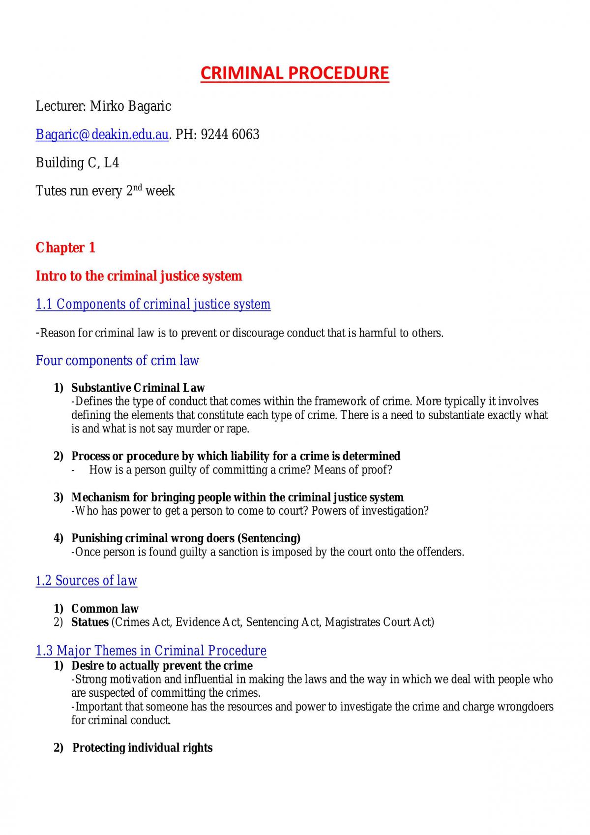 Criminal Procedure Notes - Page 1
