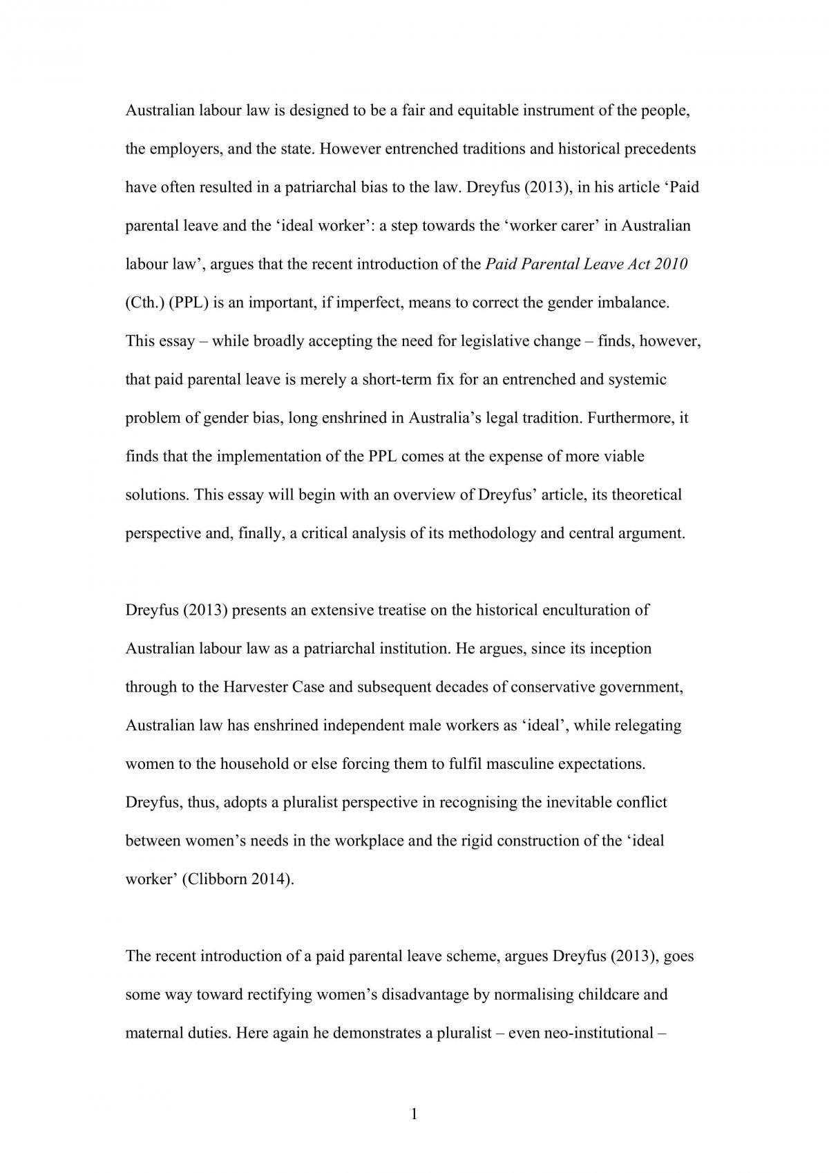 WORK1003 Short Essay  - Page 1