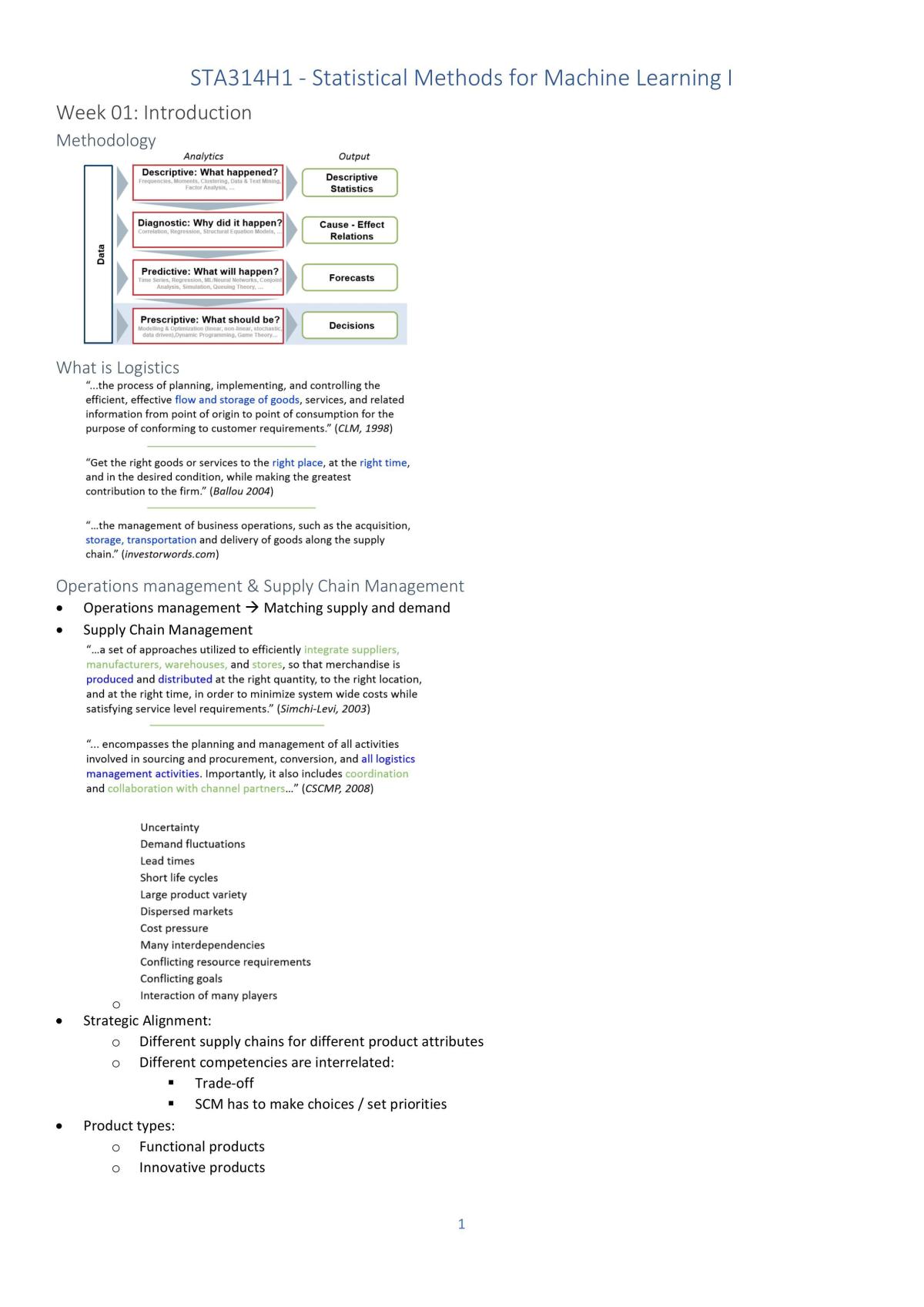 STA314H1 Review - Page 1