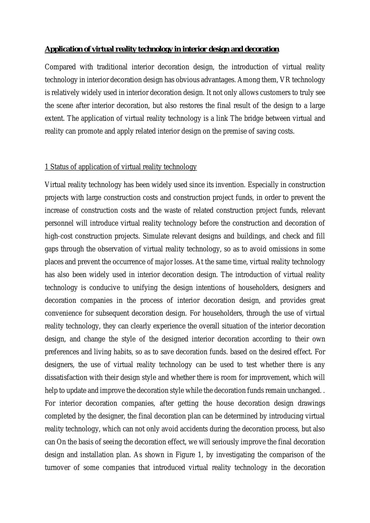 Application of virtual reality technology in interior design and decoration - Page 1