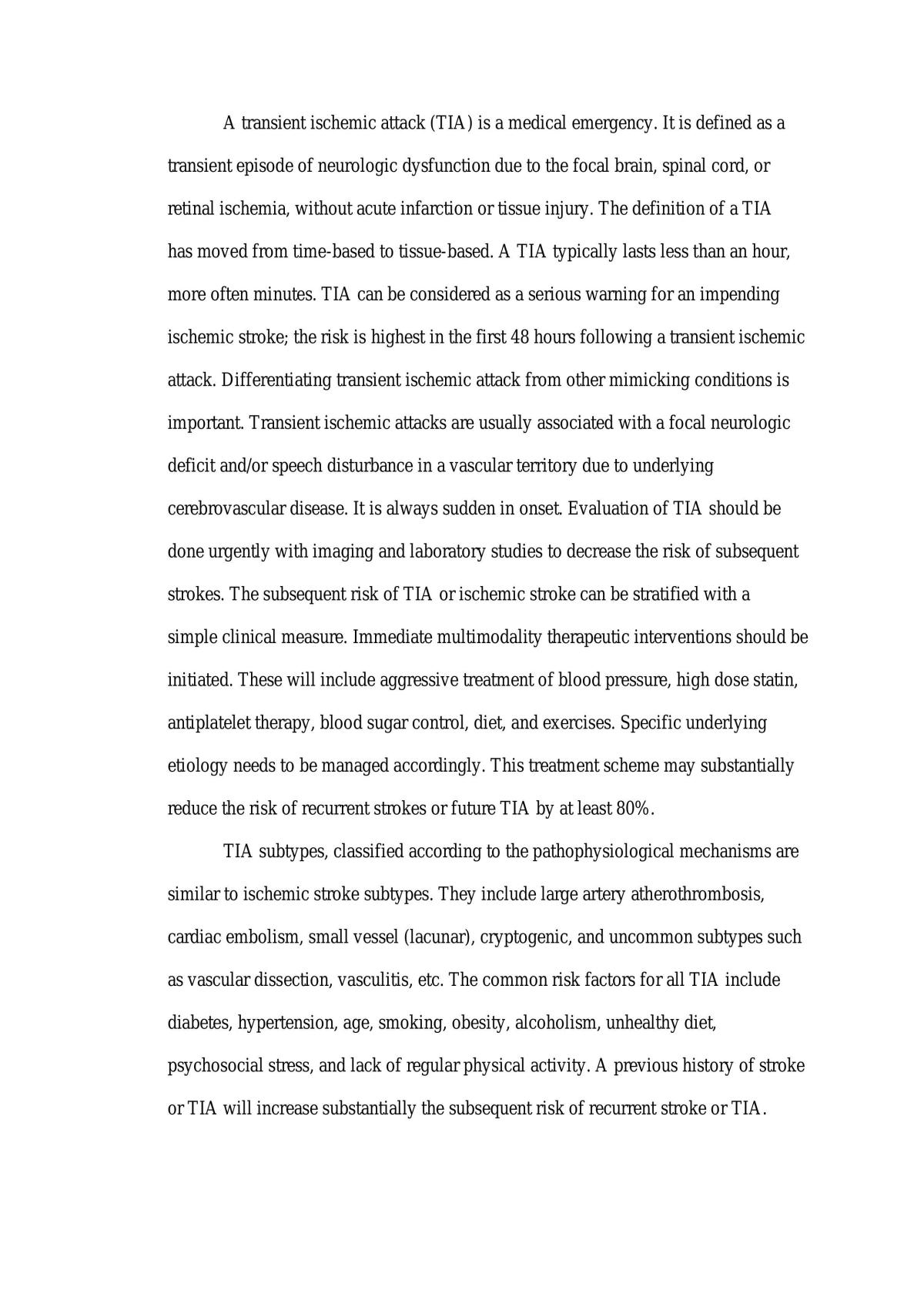 Pathophysiology of Transient  Ischemic Attack - Page 2