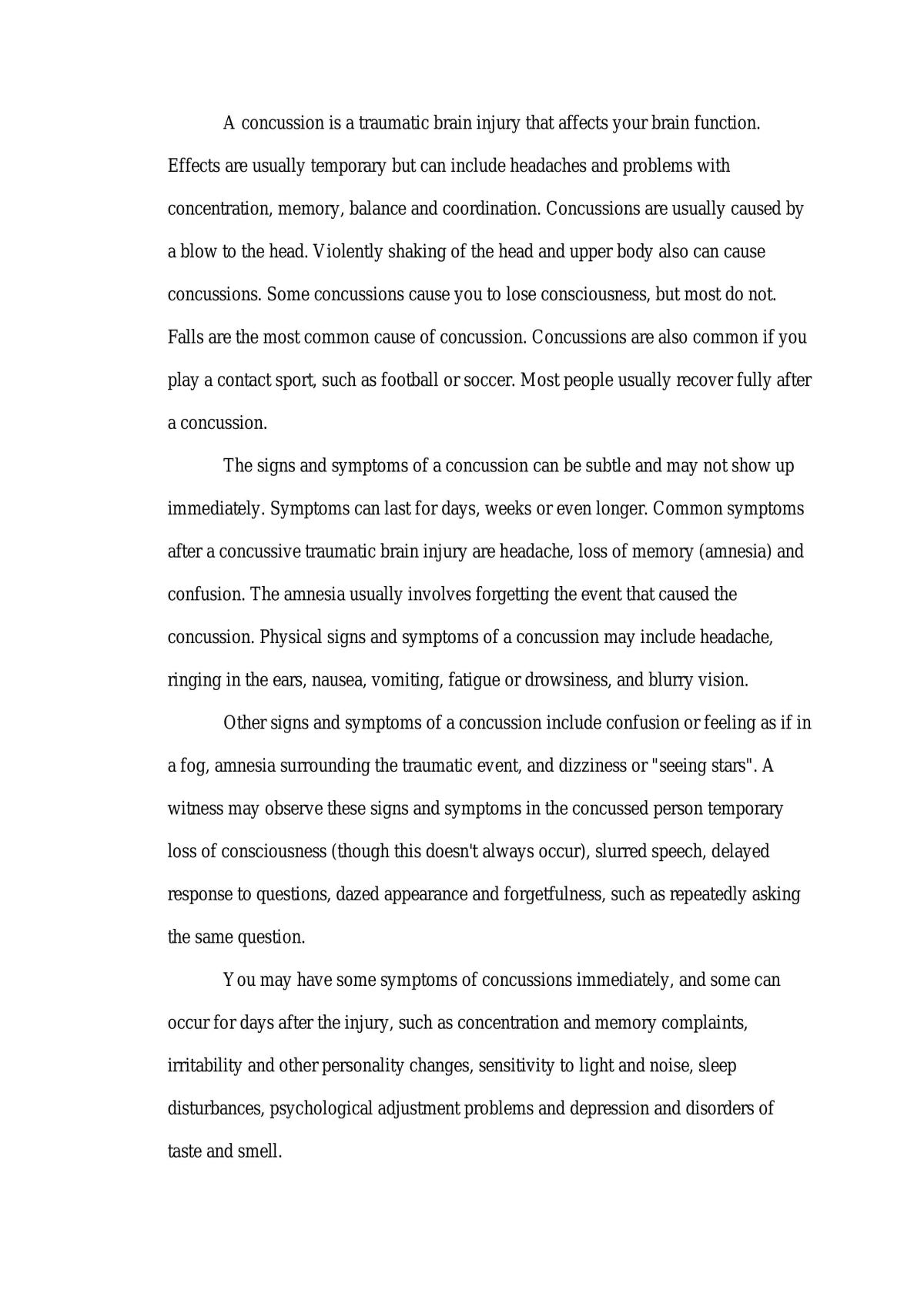 Complication of Concussion - Page 2