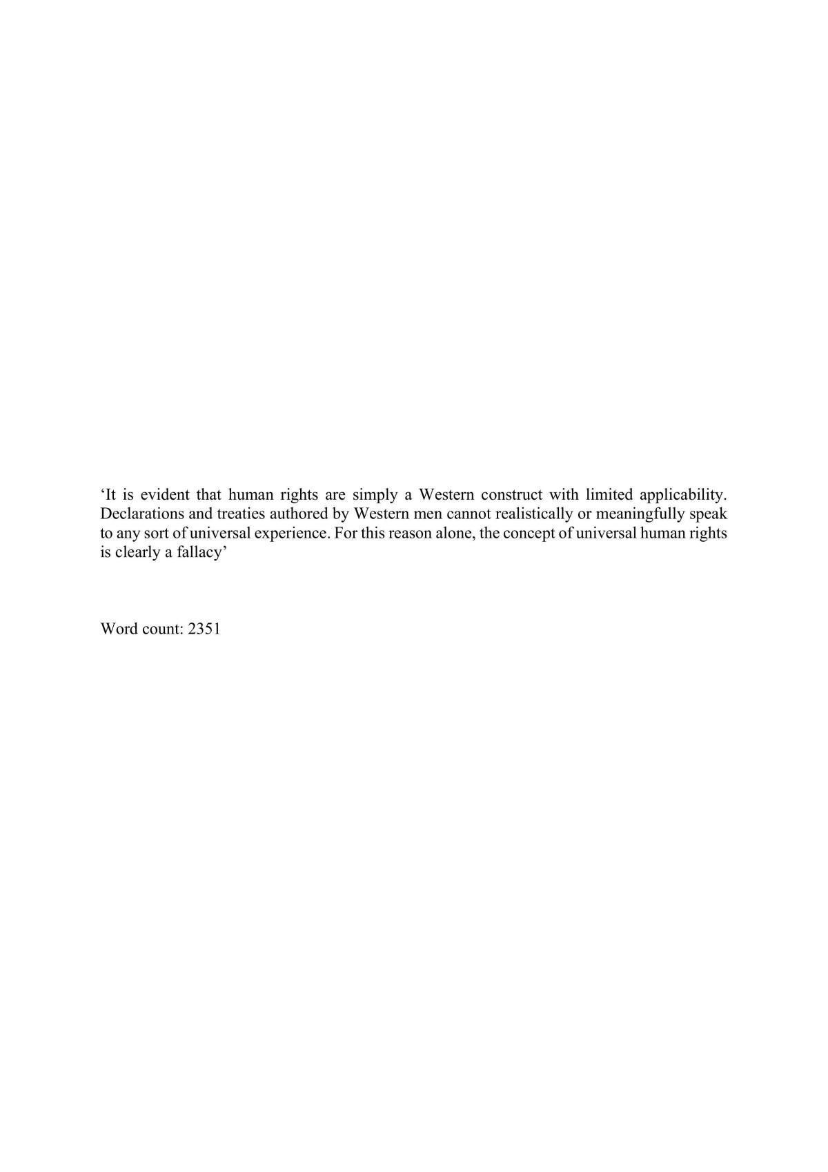 Comparative Human Rights Essay  - Page 1