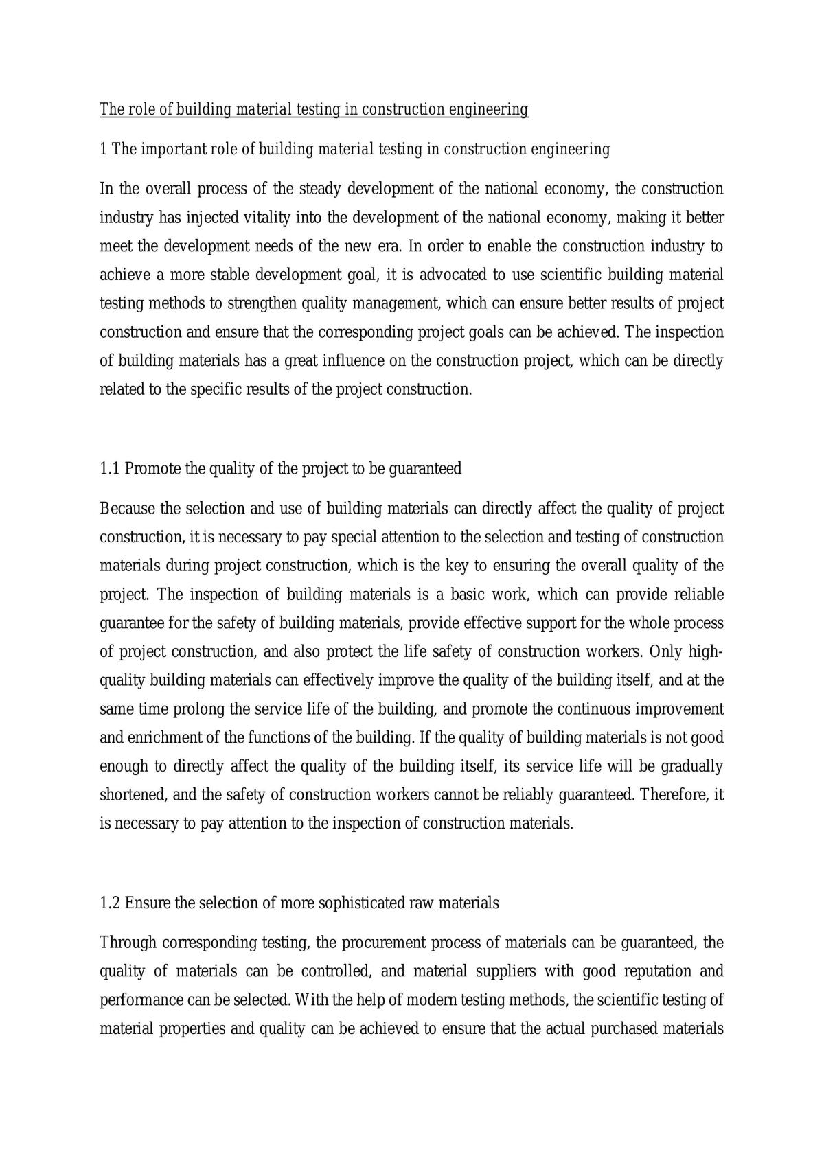 The role of building material testing in construction engineering - Page 1