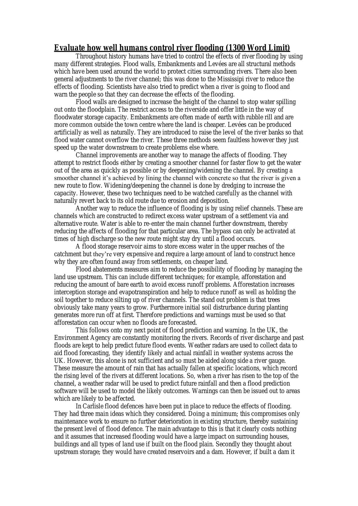 AS-Level Geography essays  - Page 1