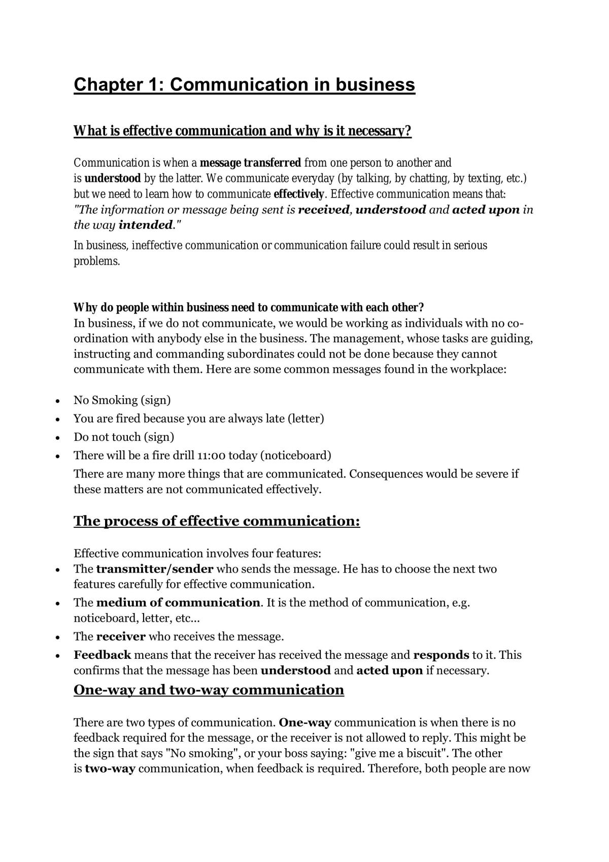 Economic Analysis of Business Notes - Page 1
