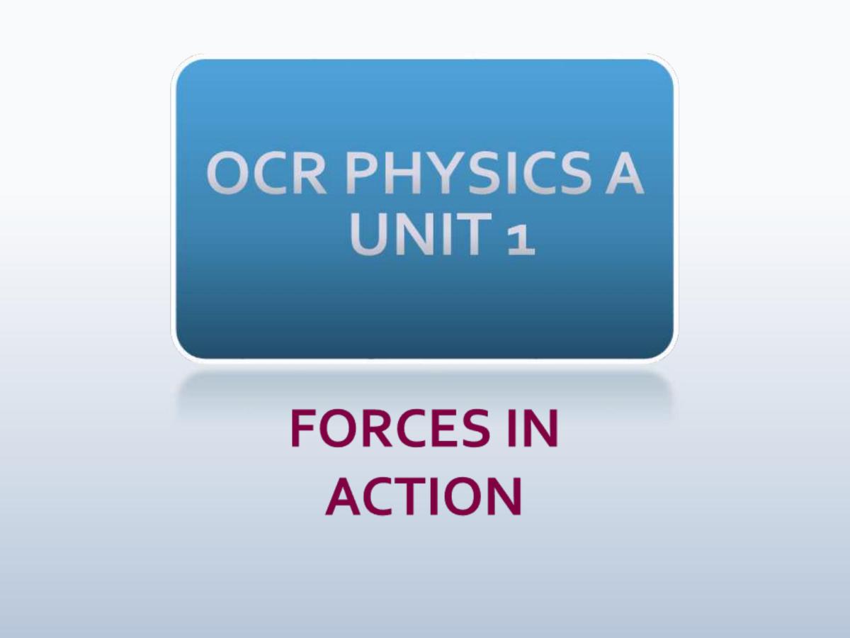 OCR AS-Level Physics (A) notes  - Page 1