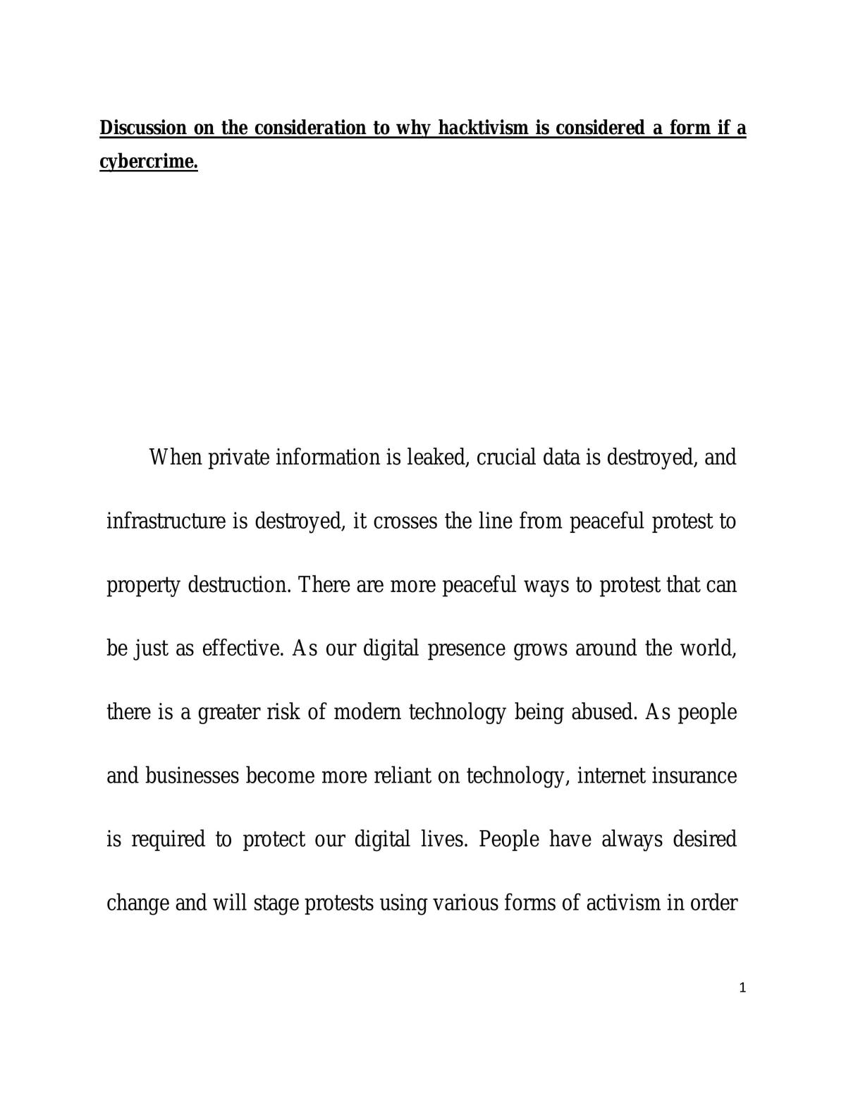 Hacktivism  - Page 1