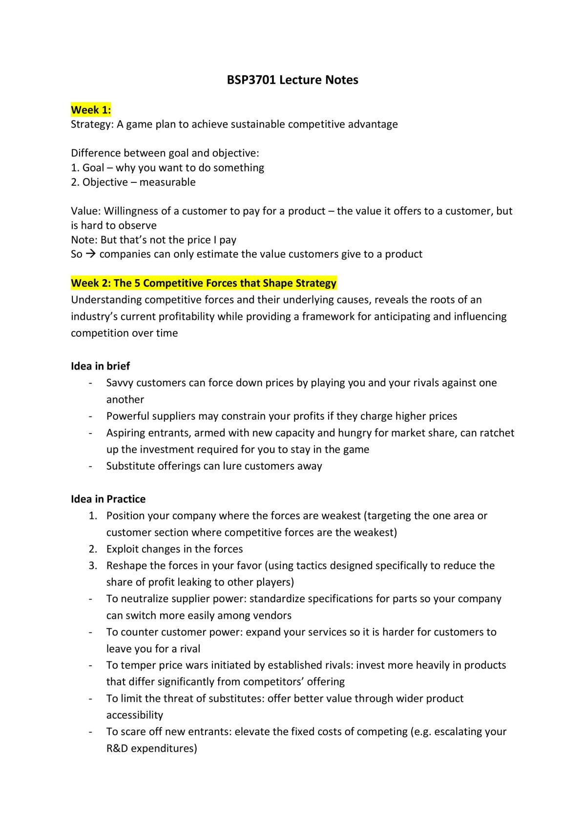 BSP3701 Lecture Notes - Page 1