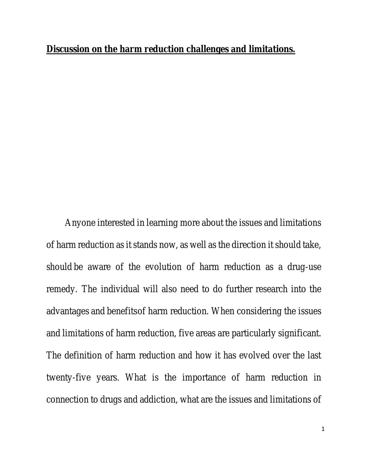 Harm reduction challenges  - Page 1