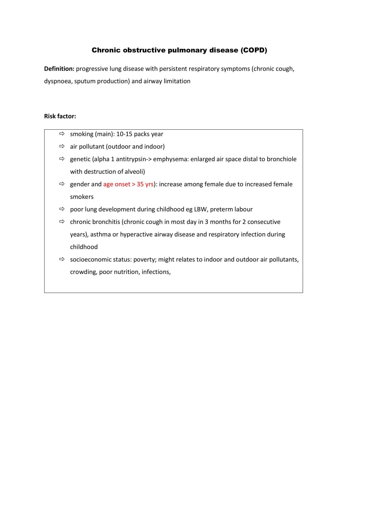 COPD GOLD Summary Medicine MDP 50612 Internal Medicine UNIMAS 