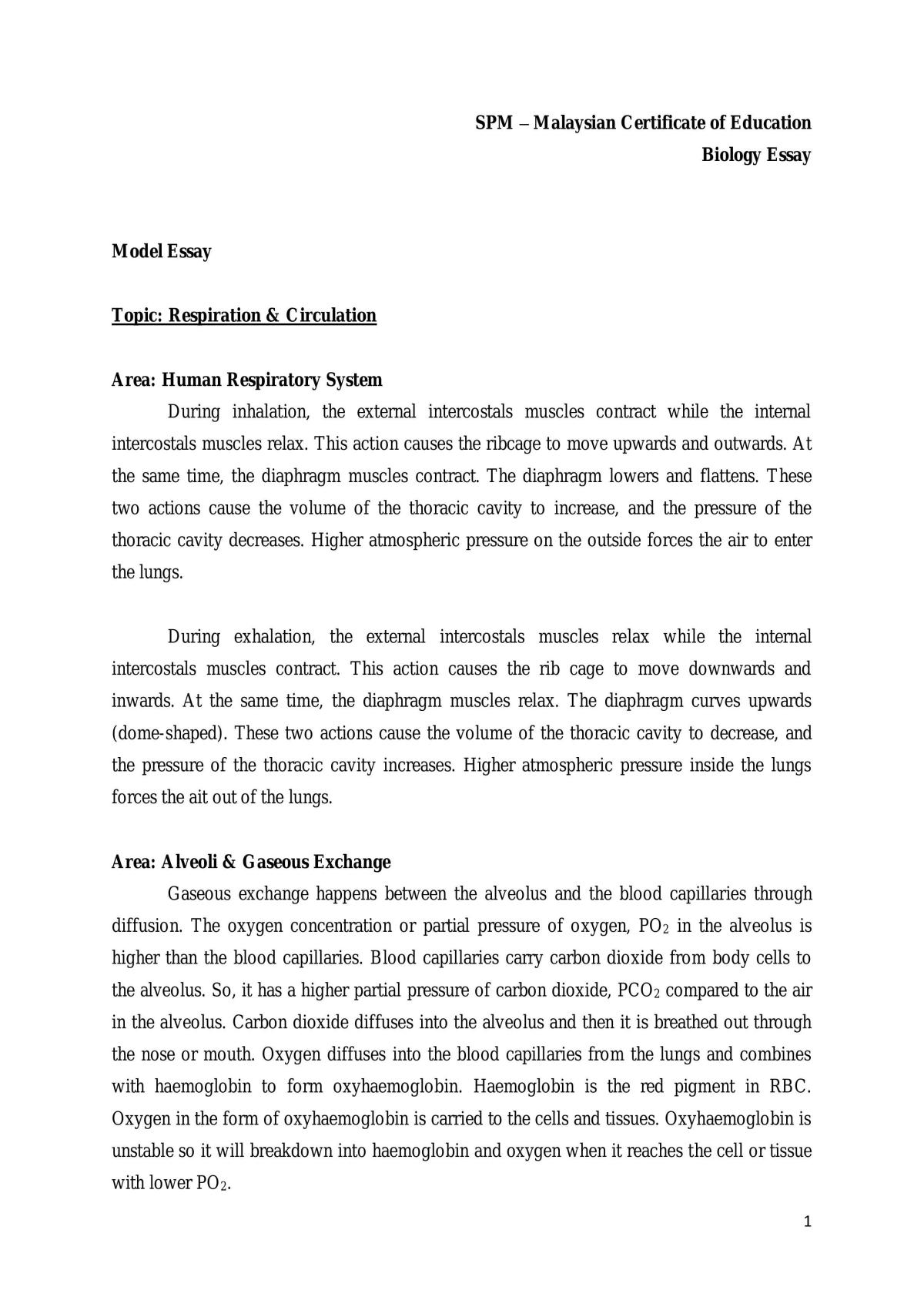 Respiration & Circulation, Genetics and Variation Essay - Page 1