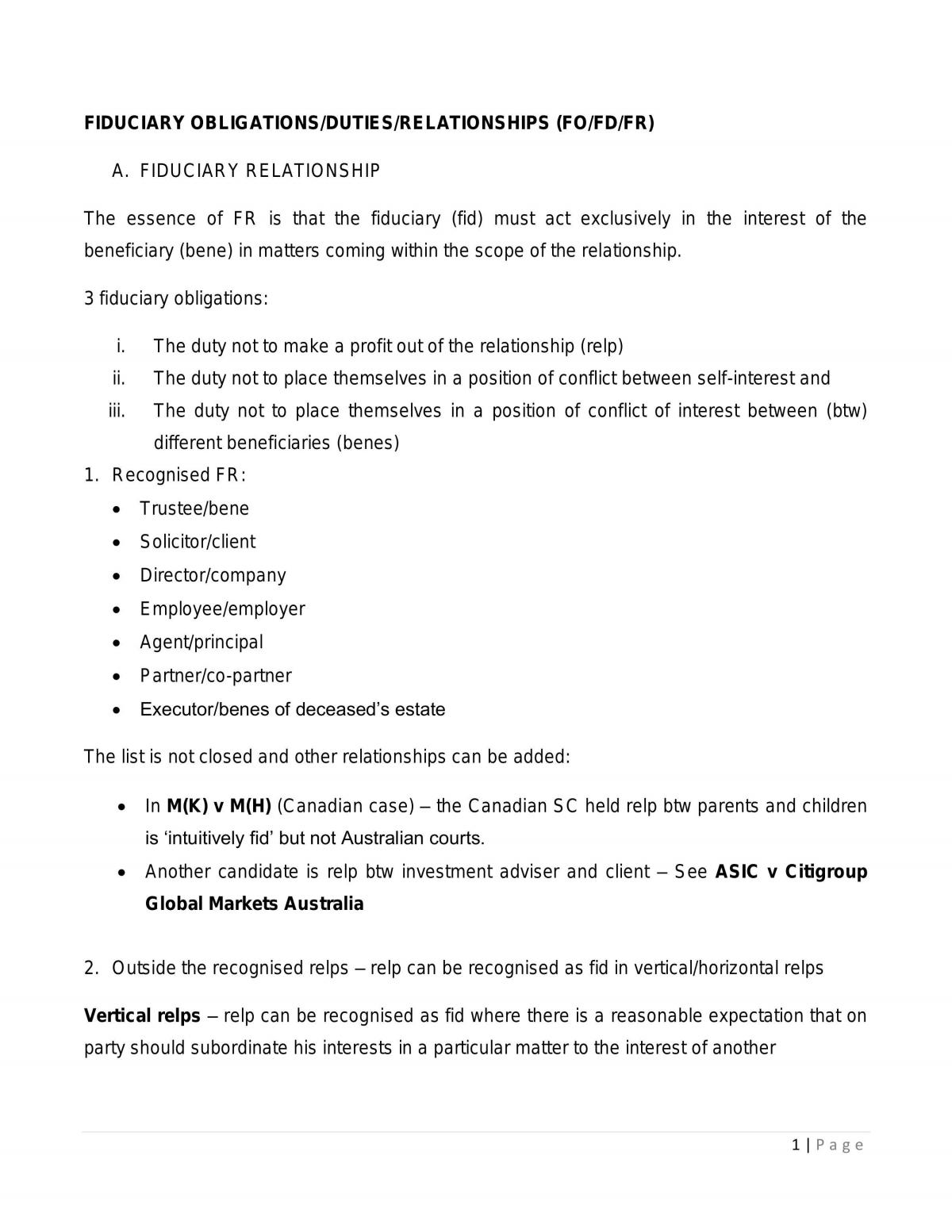 Equity Law Full Notes  - Page 1
