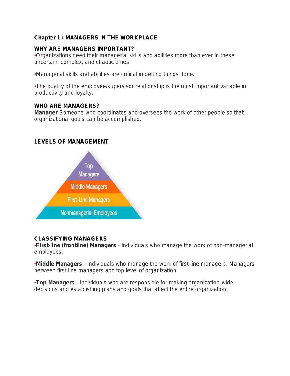 BPA11303 Principles Of Management Notes - Page 1