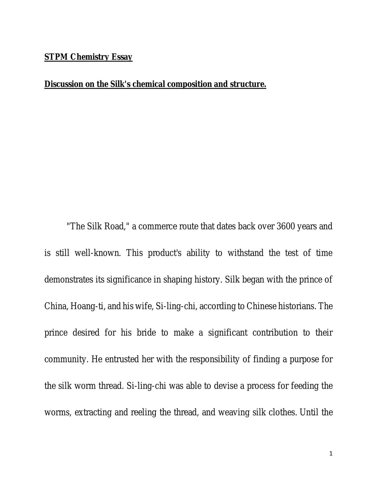 Silks chemical composition  - Page 1
