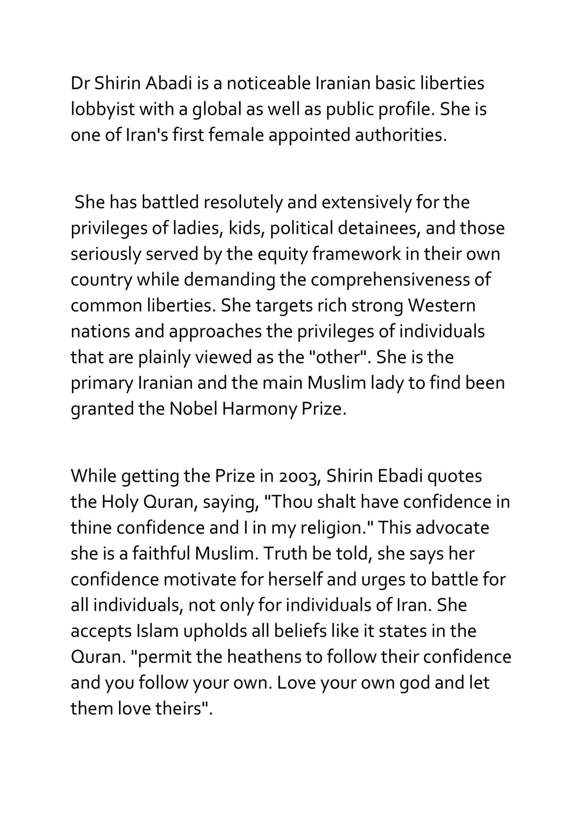 A human activist - Shirin Abadi - Page 1