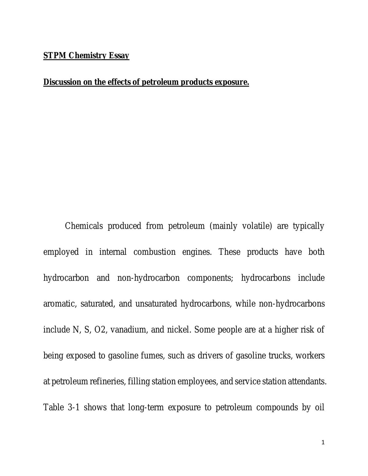 Effects of petroleum  - Page 1