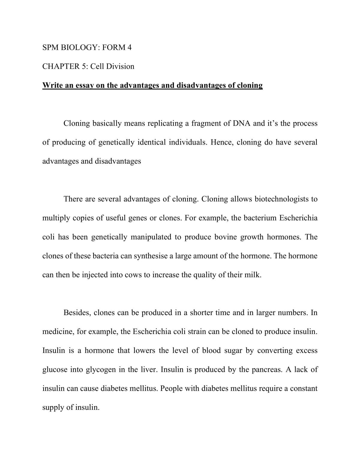 Advantages and disadvantages of cloning - Page 1