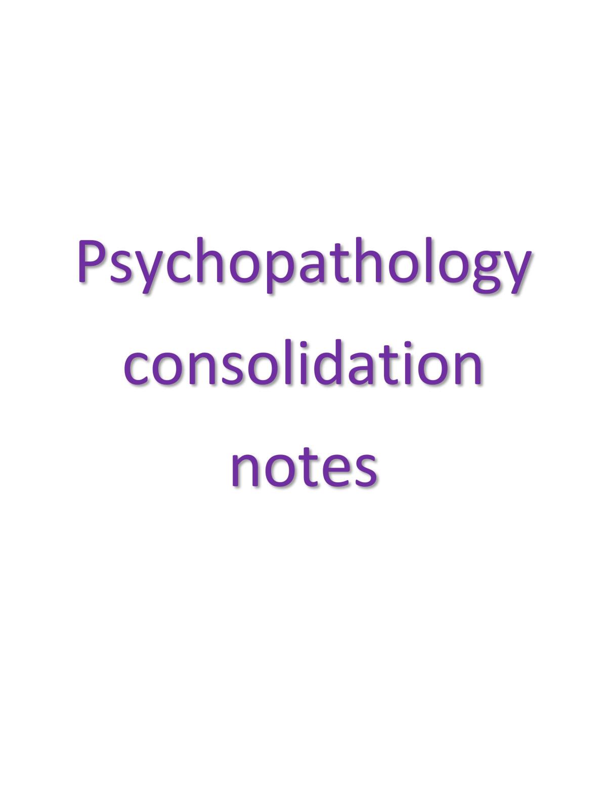 Psychopathology Full module notes - Page 1