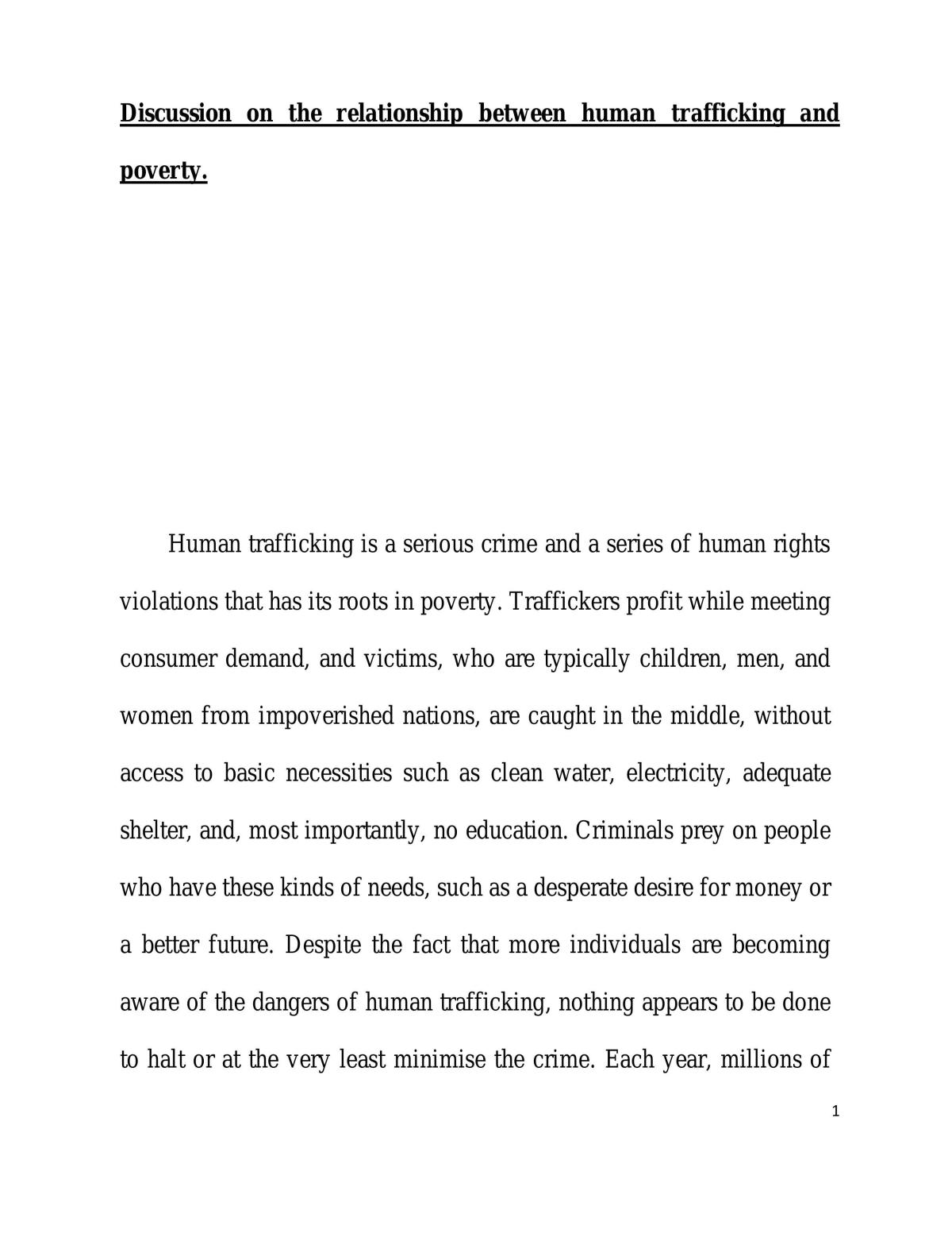 Human trafficking  - Page 1