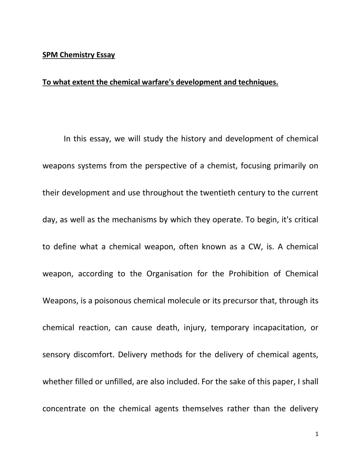 Chemical warfare's development - Page 1