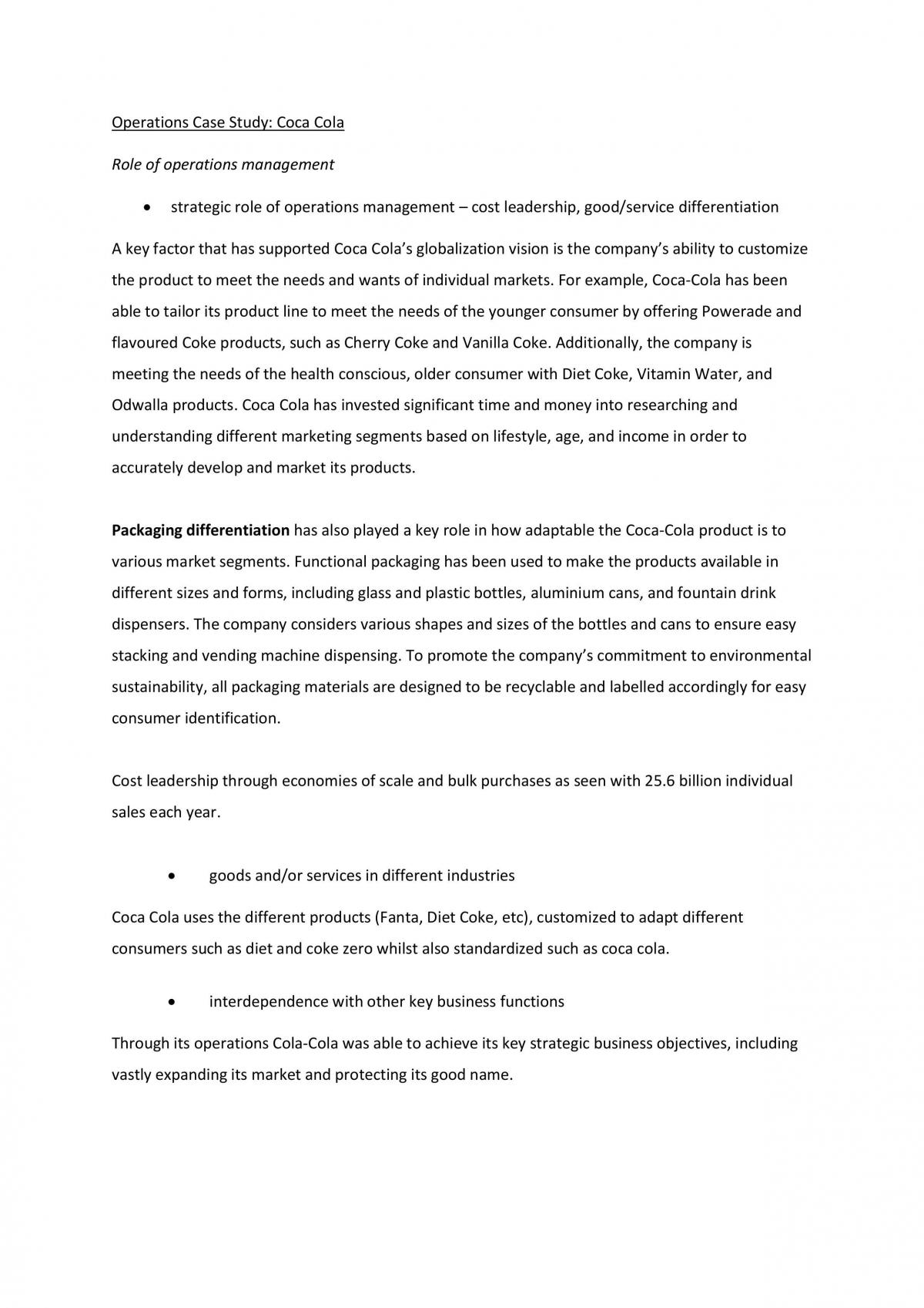 Coca Cola Case Study Complete  - Page 1