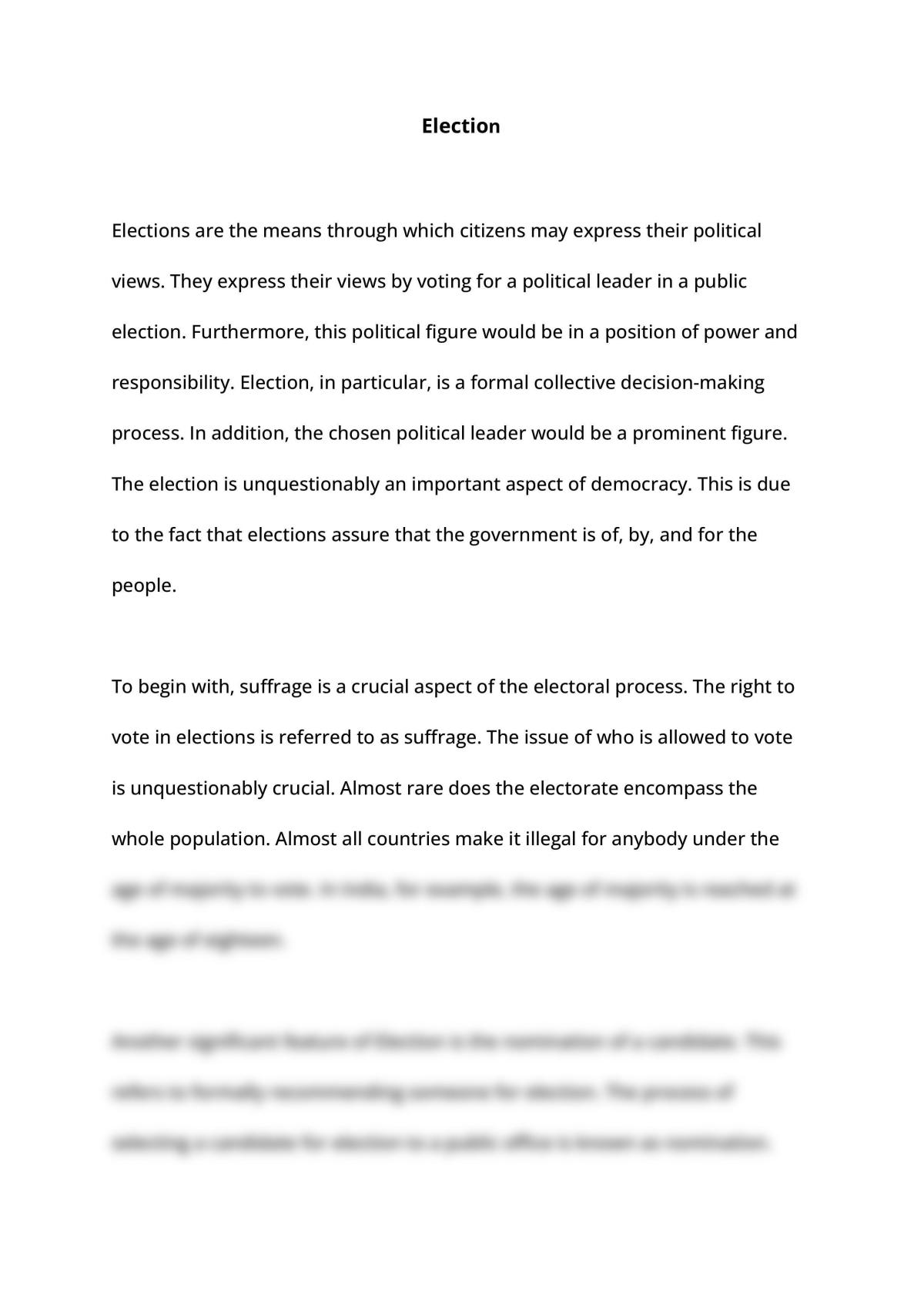 reflection essay about election 2022