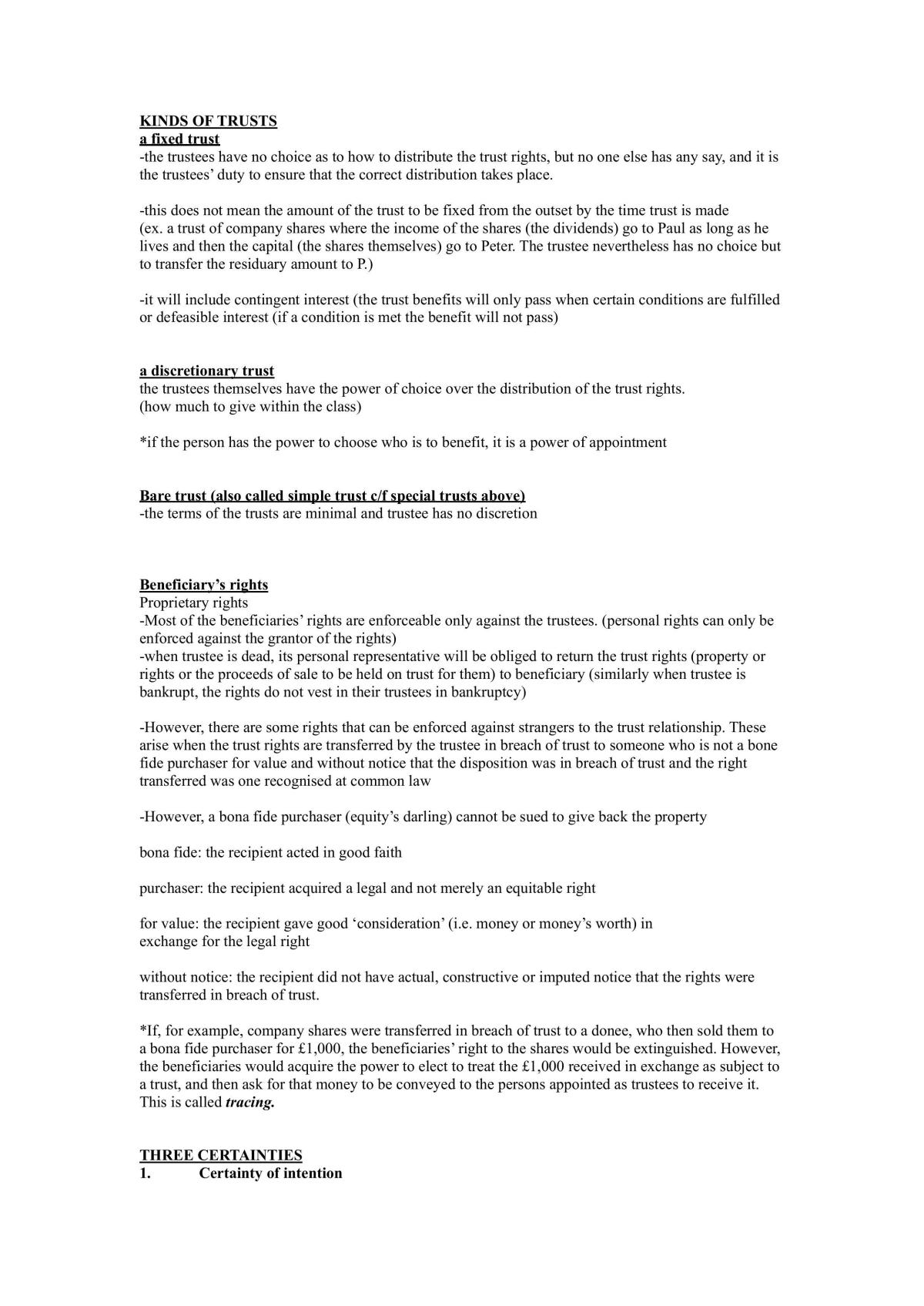 Full study notes on Trusts - Page 1