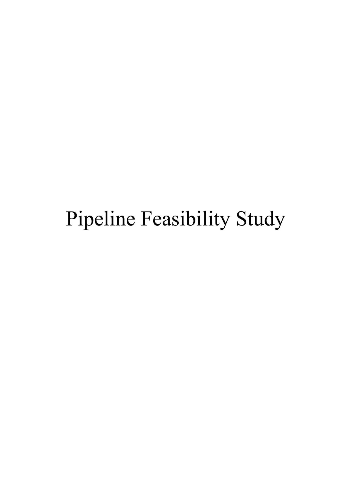 Pipeline Feasibility Study - Page 1