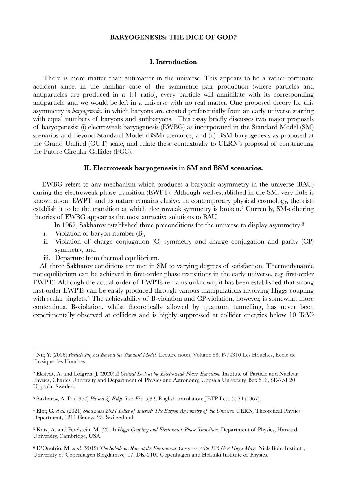Baryogenesis: the dice of god? - Page 1