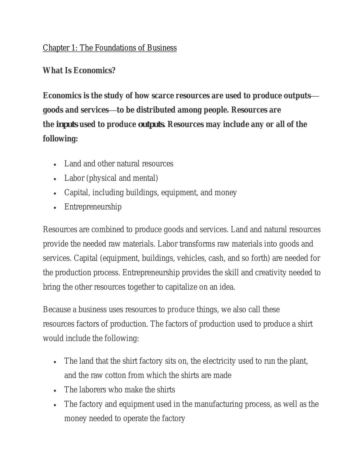 Introduction to Business- Notes - Page 1