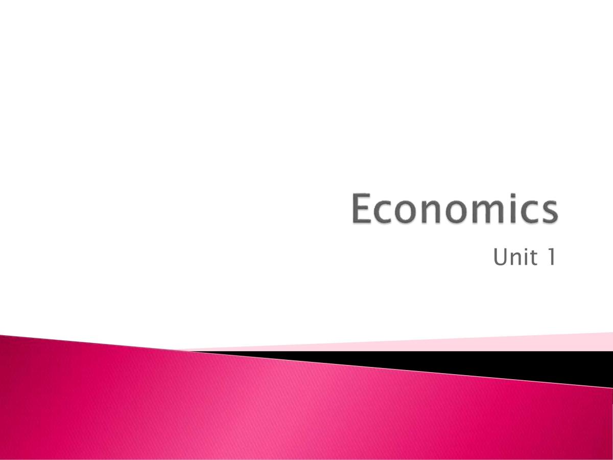 AS Economics notes for AQA - Page 1