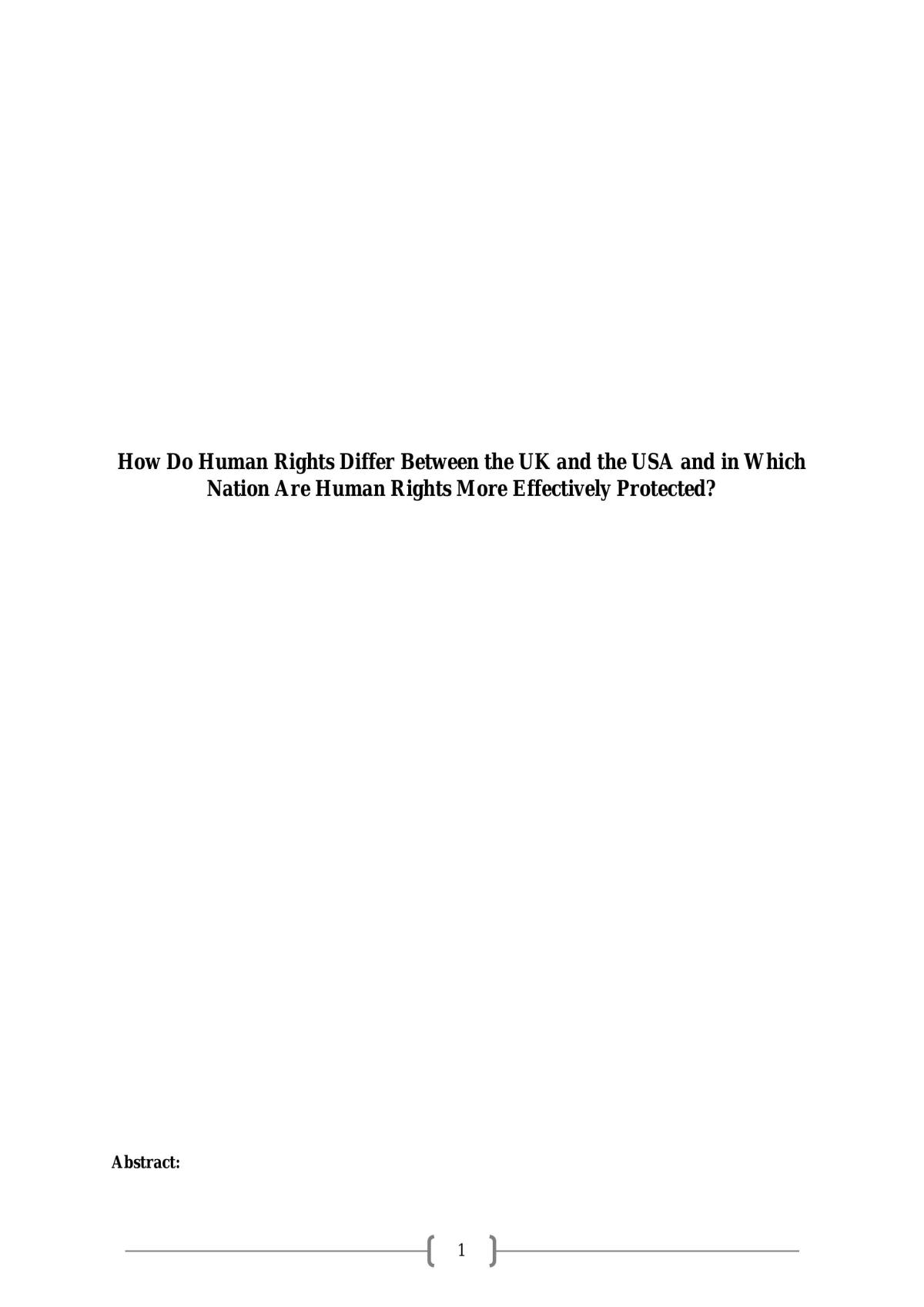 How do human rights differ between the UK and the USA? - Page 1