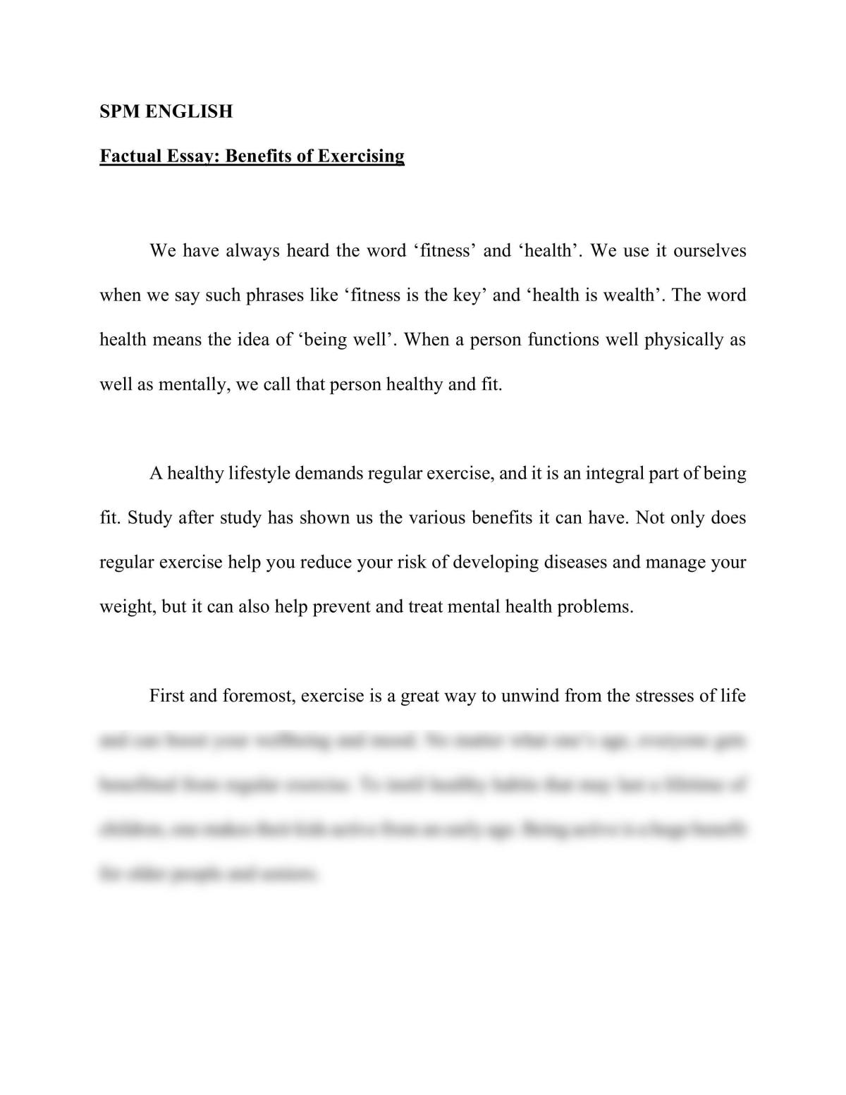 exercising opinion essay